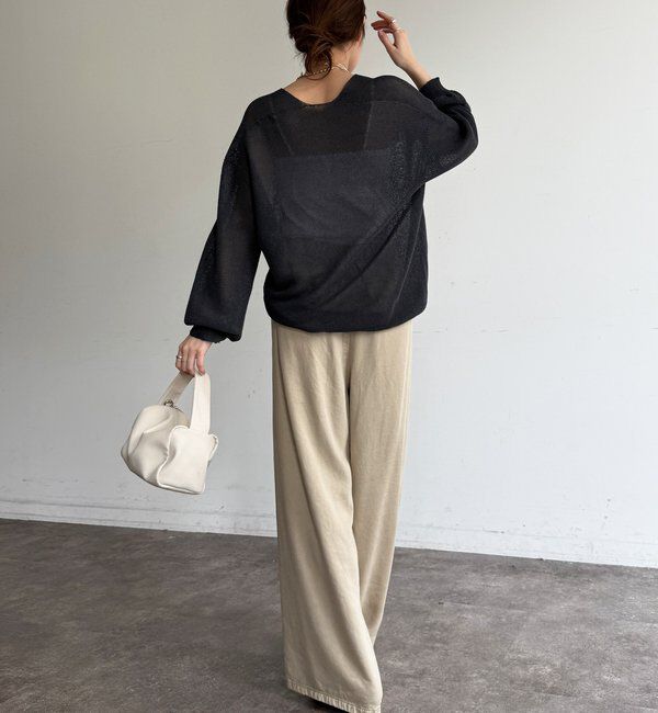  「ガーター深Vプルオーバー」|ニット・セーター|