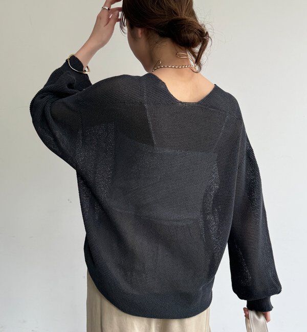  「ガーター深Vプルオーバー」|ニット・セーター|