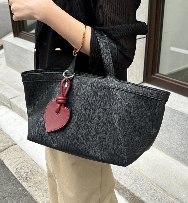 「ハートチャーム付トートバッグ」|トートバッグ|ブラック