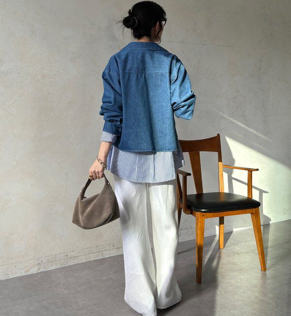  「【インフルエンサーOKOCHI企画】スキッパーデニムシャツ」|シャツ・ブラウス|