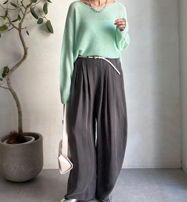  「前後2WAY鹿の子編みプルオーバー」|ニット・セーター|