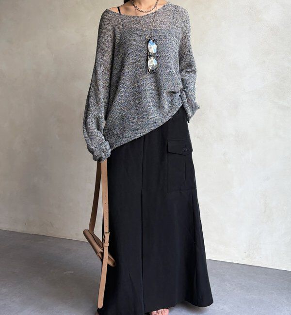  「前後2WAY鹿の子編みプルオーバー」|ニット・セーター|