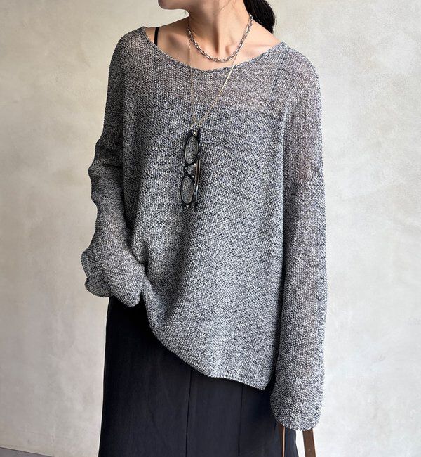  「前後2WAY鹿の子編みプルオーバー」|ニット・セーター|