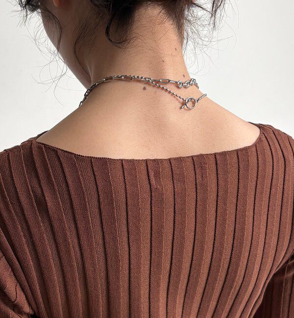  「【WEB限定】ワイドリブハーフスリーブプルオーバー」|ニット・セーター|