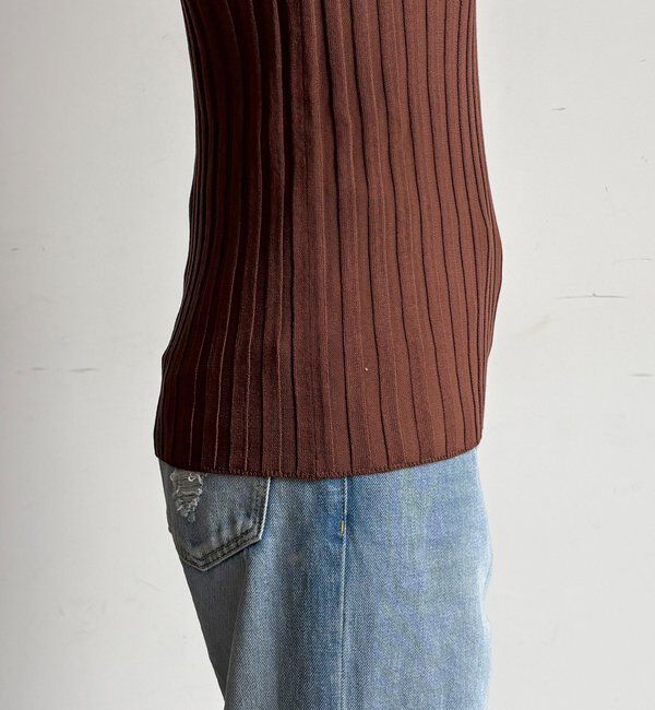  「【WEB限定】ワイドリブハーフスリーブプルオーバー」|ニット・セーター|