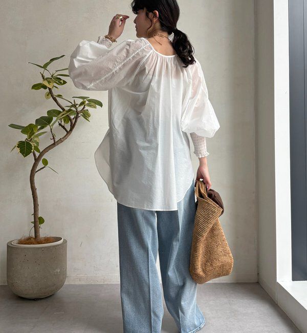  「シャーリングカフチュニックブラウス」|シャツ・ブラウス|