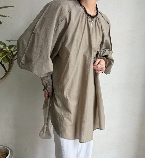  「シャーリングカフチュニックブラウス」|シャツ・ブラウス|