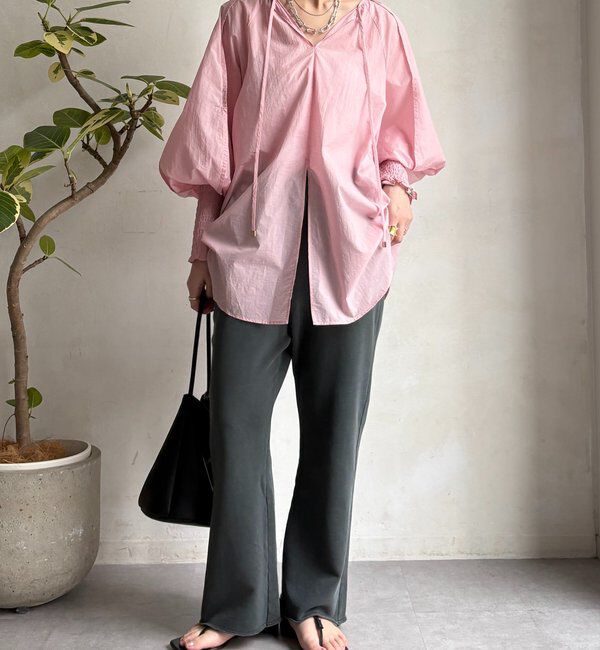  「シャーリングカフチュニックブラウス」|シャツ・ブラウス|