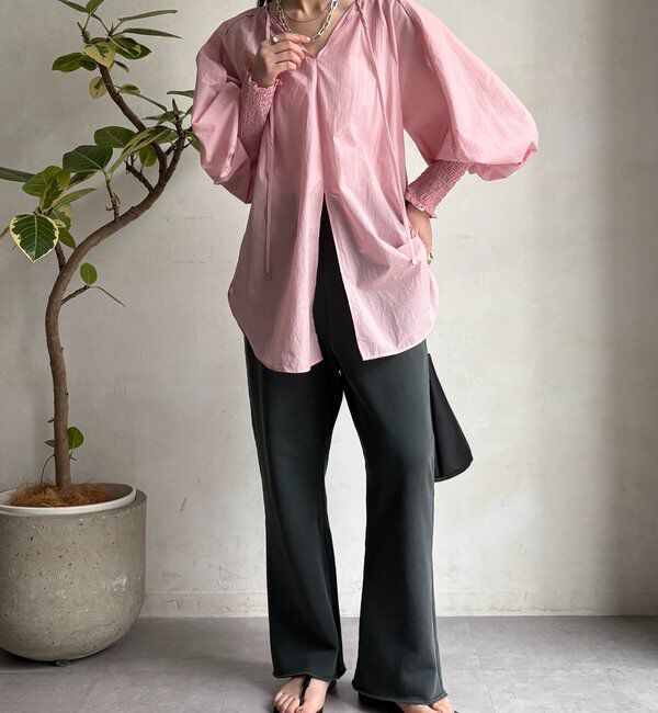  「シャーリングカフチュニックブラウス」|シャツ・ブラウス|