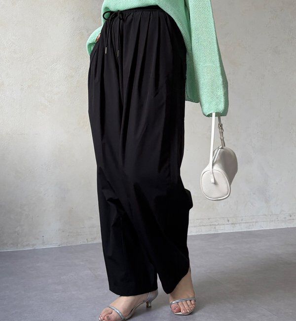  「【WEB限定】ライトストレッチクロスタックイージーパンツ」|チノ|ブラック