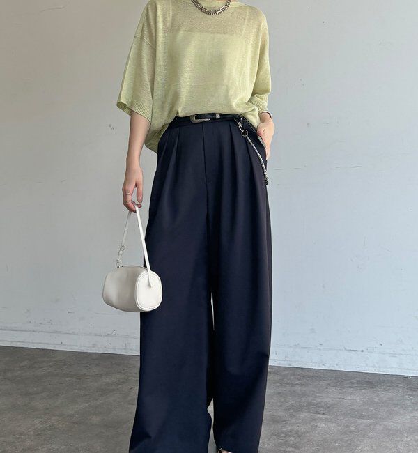  「【WEB限定】ボートネック肩ボタンワイドプルオーバー」|ニット・セーター|