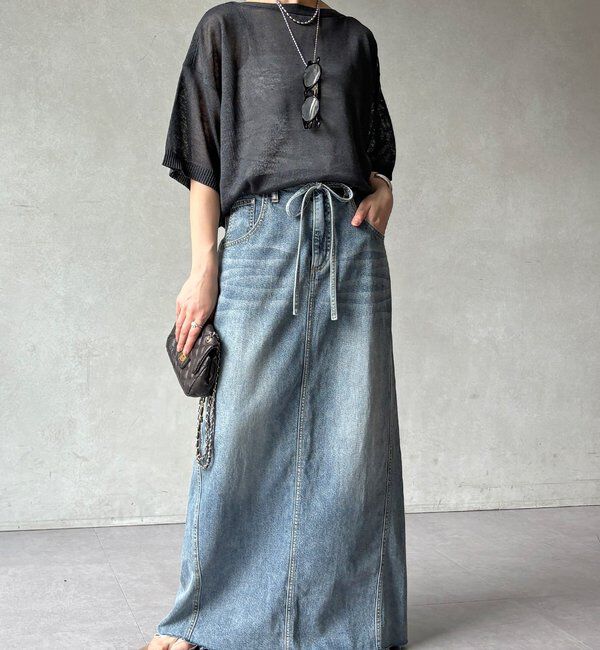  「【WEB限定】ボートネック肩ボタンワイドプルオーバー」|ニット・セーター|