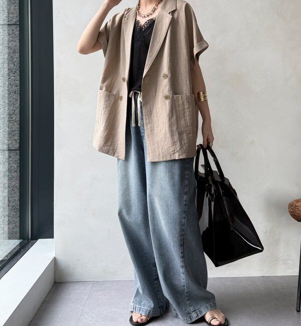  「【WEB限定/セットアップ可能】ショートスリーブジャケット」|テーラードジャケット|