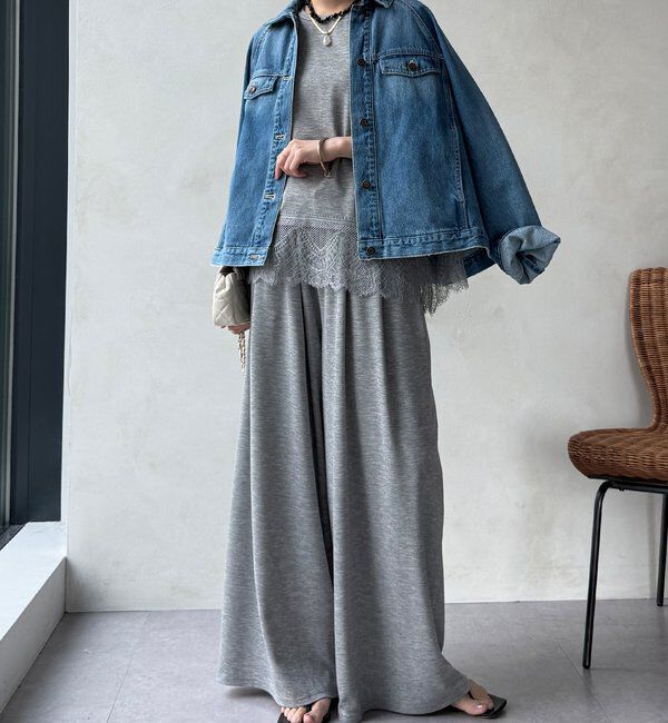  「【セットアップ可能】タックイージーワイドパンツ」|チノ|