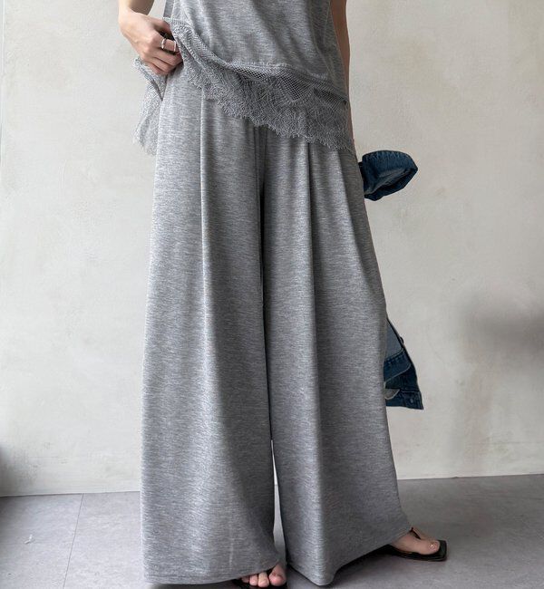  「【セットアップ可能】タックイージーワイドパンツ」|チノ|