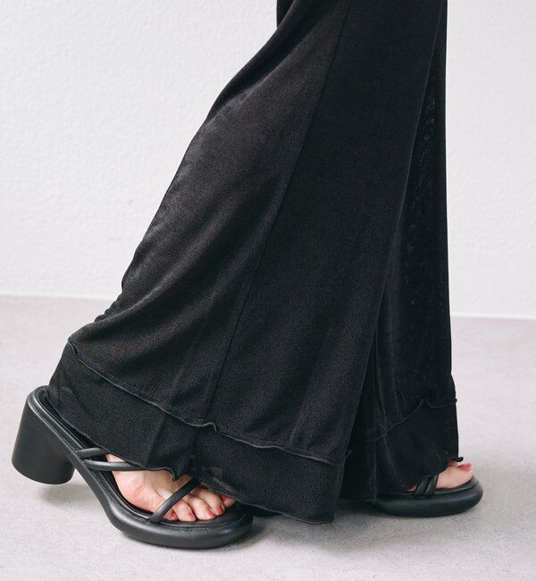  「【新色追加/低身長サイズ/2サイズ展開】シアーリブフレアパンツ」|その他|