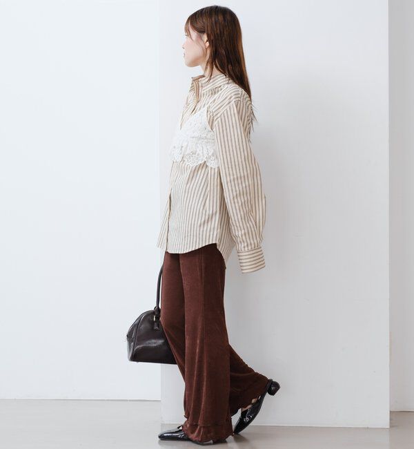  「【新色追加/低身長サイズ/2サイズ展開】シアーリブフレアパンツ」|その他|