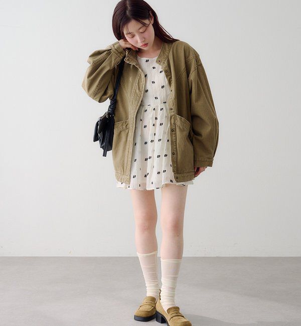  「フラワーステッチミニワンピース」|ワンピース|