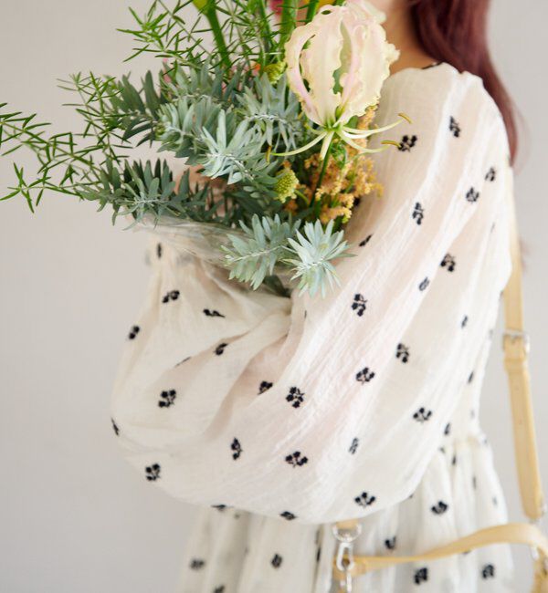  「フラワーステッチミニワンピース」|ワンピース|