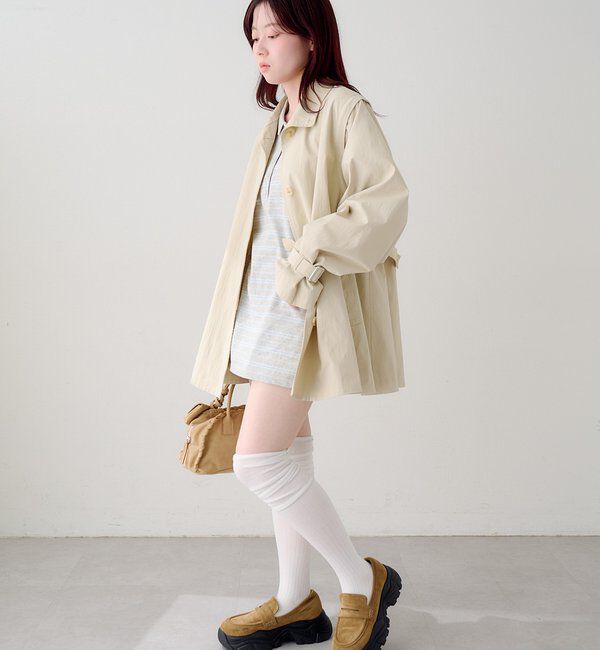  「レース付きフレアトレンチコート」|トレンチコート|