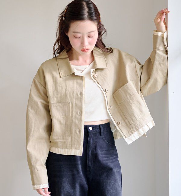  「【WEB先行/SETUP対応】レイヤードショートシャツジャケット」|その他|