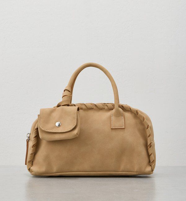  「【2WAY/500mlペットボトル収納可】ケースチャーム付ボストンバッグ」|ボストンバッグ|サンドベージュ