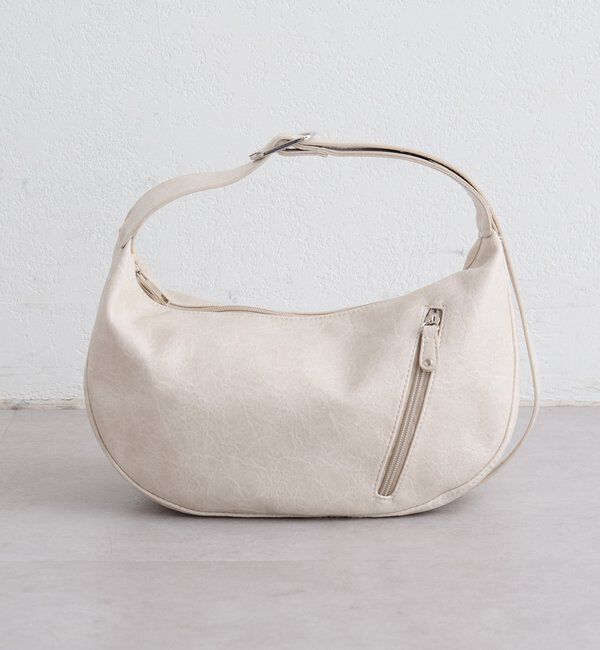  「【500mlペットボトル収納可】B フェイクレザームーンBAG」|その他|アイボリー