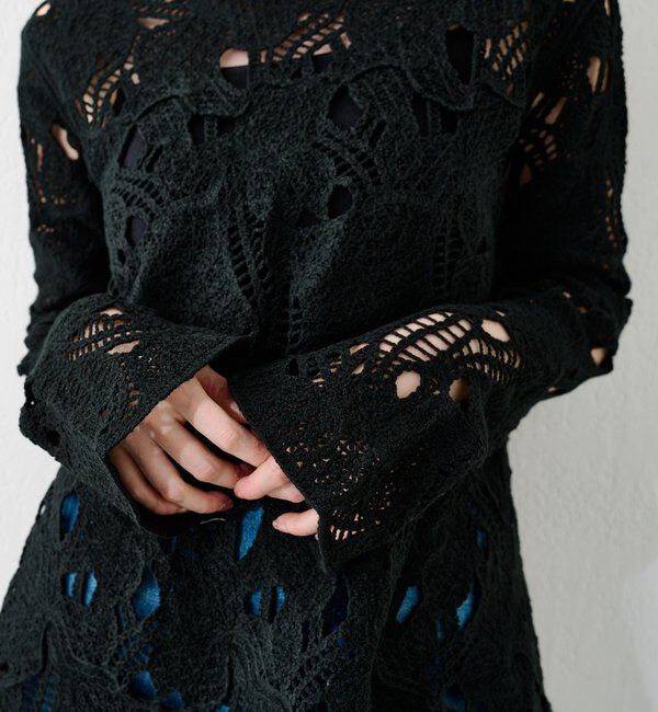  「透かしあみレースミニワンピース」|ワンピース|