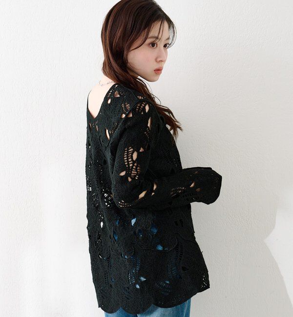  「透かしあみレースミニワンピース」|ワンピース|