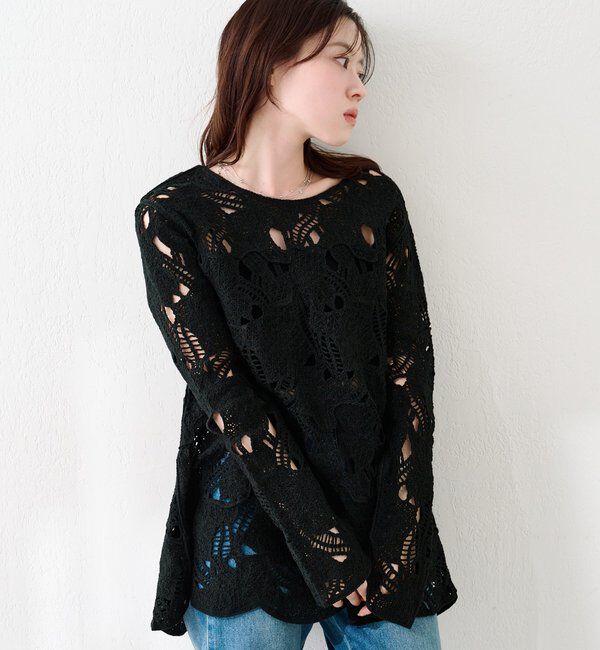  「透かしあみレースミニワンピース」|ワンピース|