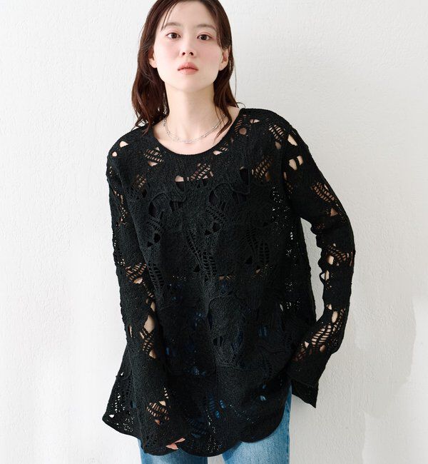  「透かしあみレースミニワンピース」|ワンピース|