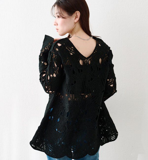  「透かしあみレースミニワンピース」|ワンピース|