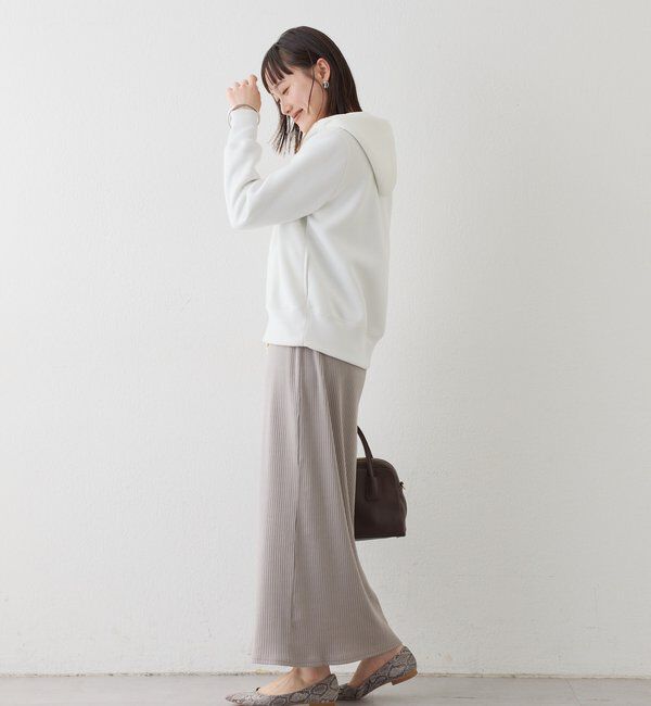  「【WEB限定/キレイめ上品】スポンジダンボールZIPパーカーカットソー」|パーカー|