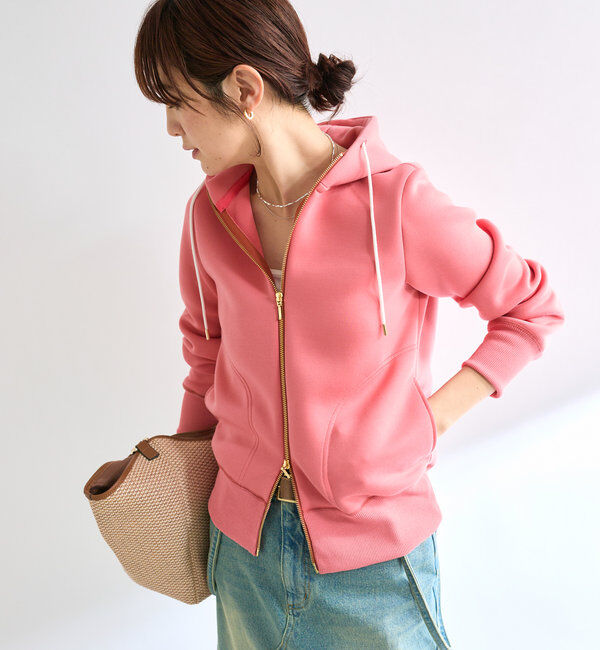  「【WEB限定/キレイめ上品】スポンジダンボールZIPパーカーカットソー」|パーカー|
