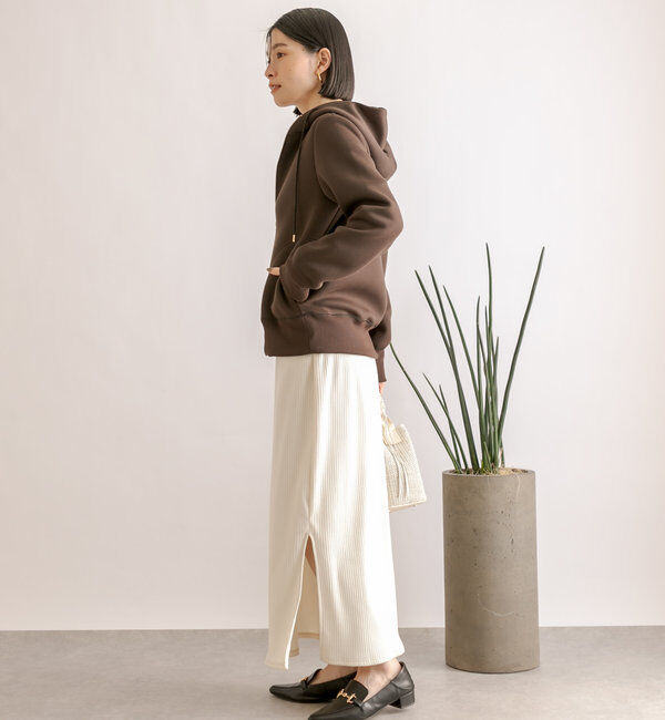  「【WEB限定/キレイめ上品】スポンジダンボールZIPパーカーカットソー」|パーカー|