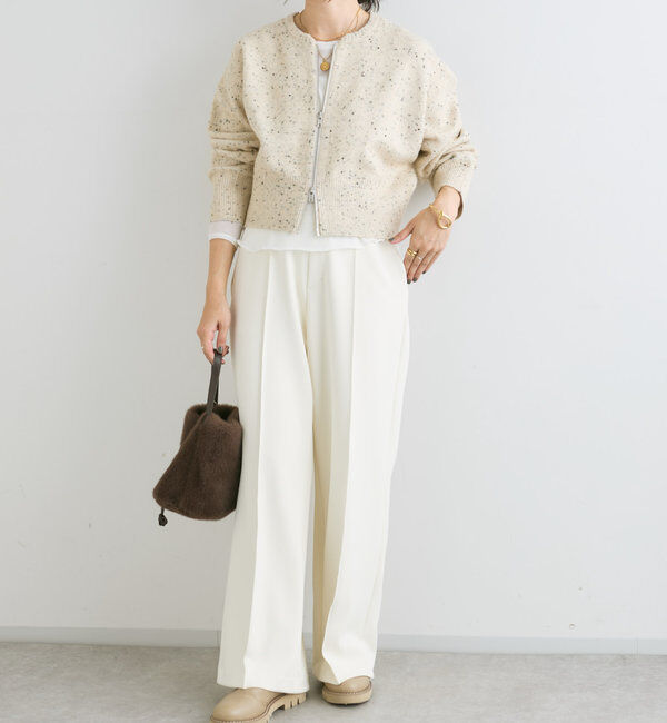  「【カーディガンとしても着れる】ショートZIPニット」|ニット・セーター|