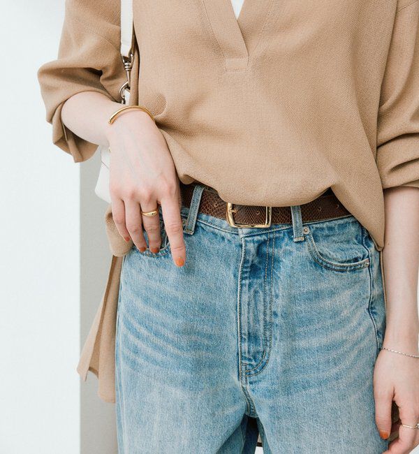  「【MONN.:.(モン)】SHIHOコラボ型押しベルト」|ベルト|