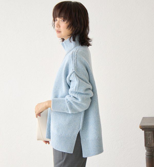  「【暖かな素材感/リバイバル】MIXヤーンタートルニット」|ニット・セーター|
