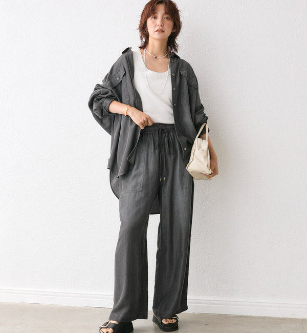  「【セットアップ可/真夏も快適！】ドレーピーデニムシャツ」|シャツ・ブラウス|