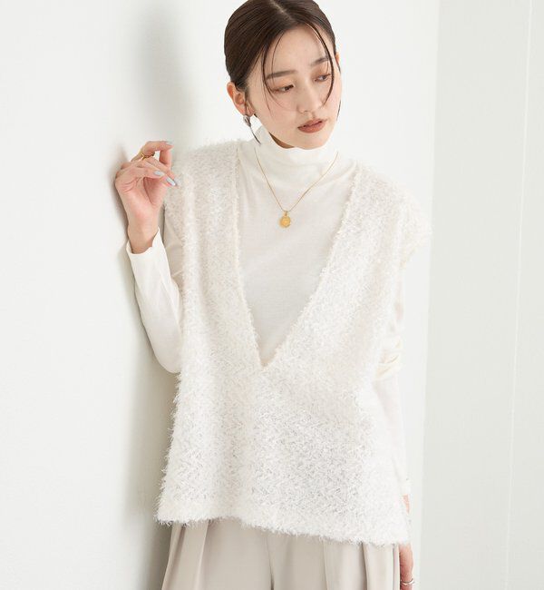  「【新色追加/着映え】フェザーチュールベスト」|ベスト・ジレ|