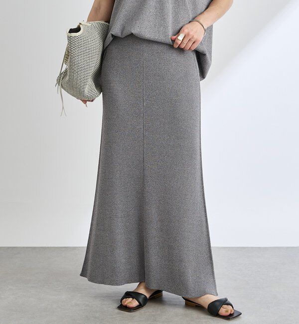  「【ひんやりタッチ/セットアップ対応可】レーヨン混ナローフレアスカート」|スカート|