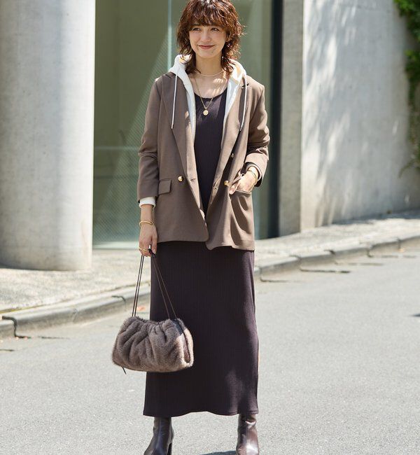  「【軽い着心地】ピーチツイルピークドラペルジャケット」|テーラードジャケット|