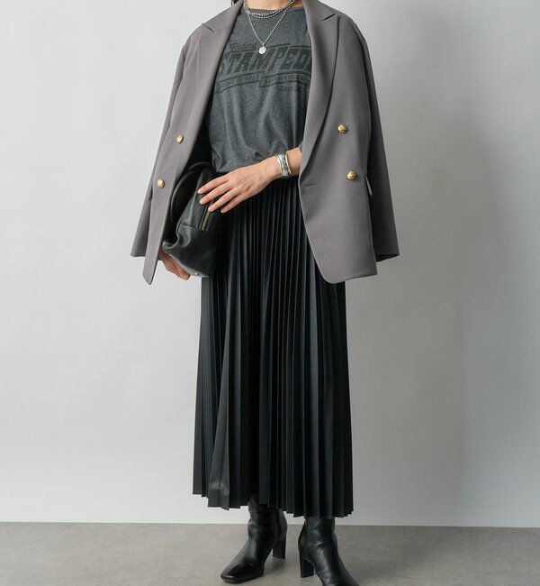  「【軽い着心地】ピーチツイルピークドラペルジャケット」|テーラードジャケット|