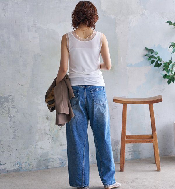  「【抜け感】チュールコンビタンク」|キャミソール|