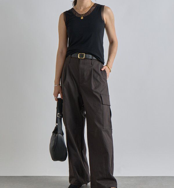  「【抜け感】チュールコンビタンク」|キャミソール|