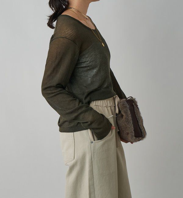  「【抜け感◎】シアーUネックニット」|ニット・セーター|