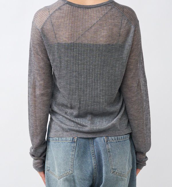  「【抜け感◎】シアーUネックニット」|ニット・セーター|