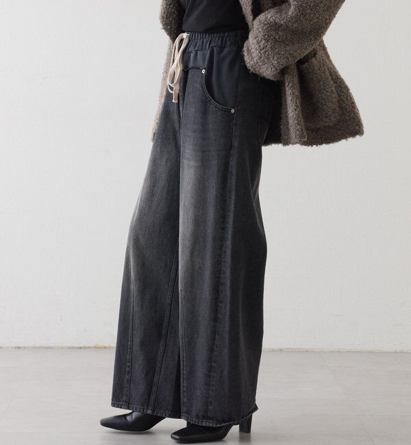  「【キャッチーなデザイン】スウェットドッキングデニム」|デニム|