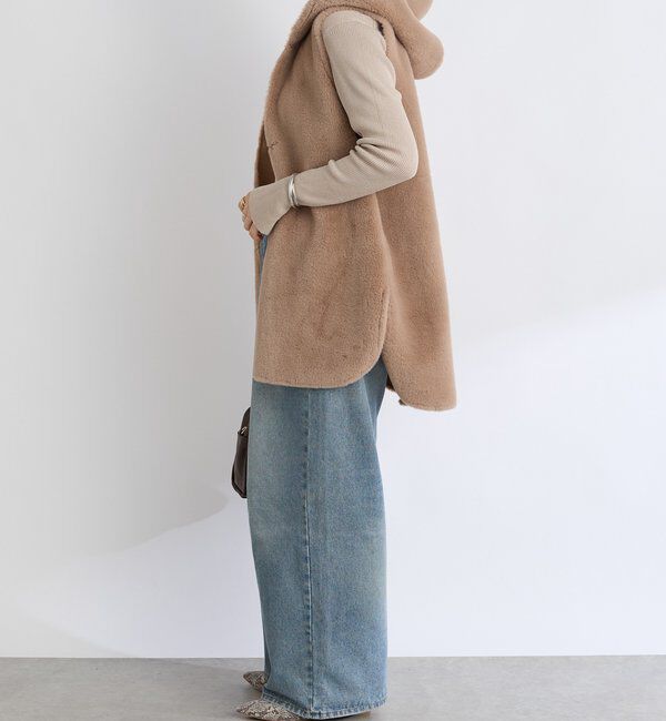  「【シーズンムード高まる】エコファーフードジレ」|ベスト・ジレ|