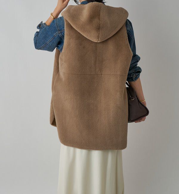  「【シーズンムード高まる】エコファーフードジレ」|ベスト・ジレ|